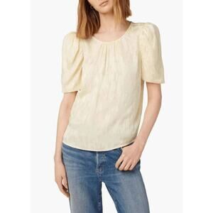 NWT Joe's Womens Summer Melon Alicia Puff Sleeve Crew Neck Top Size SP JWSM2097